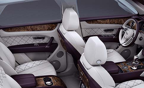 Bentley - Lussuosi interni del Bentley Bentayga First Edition. Sotto il cofano di questa sorprendente vettura pulsano ben 608 CV erogati dal motore dodici cilindri 6 litri con architettura a W